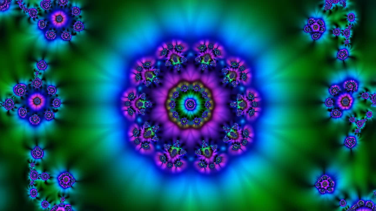 Vibrant Abstract Fractal Kaleidoscope Pattern