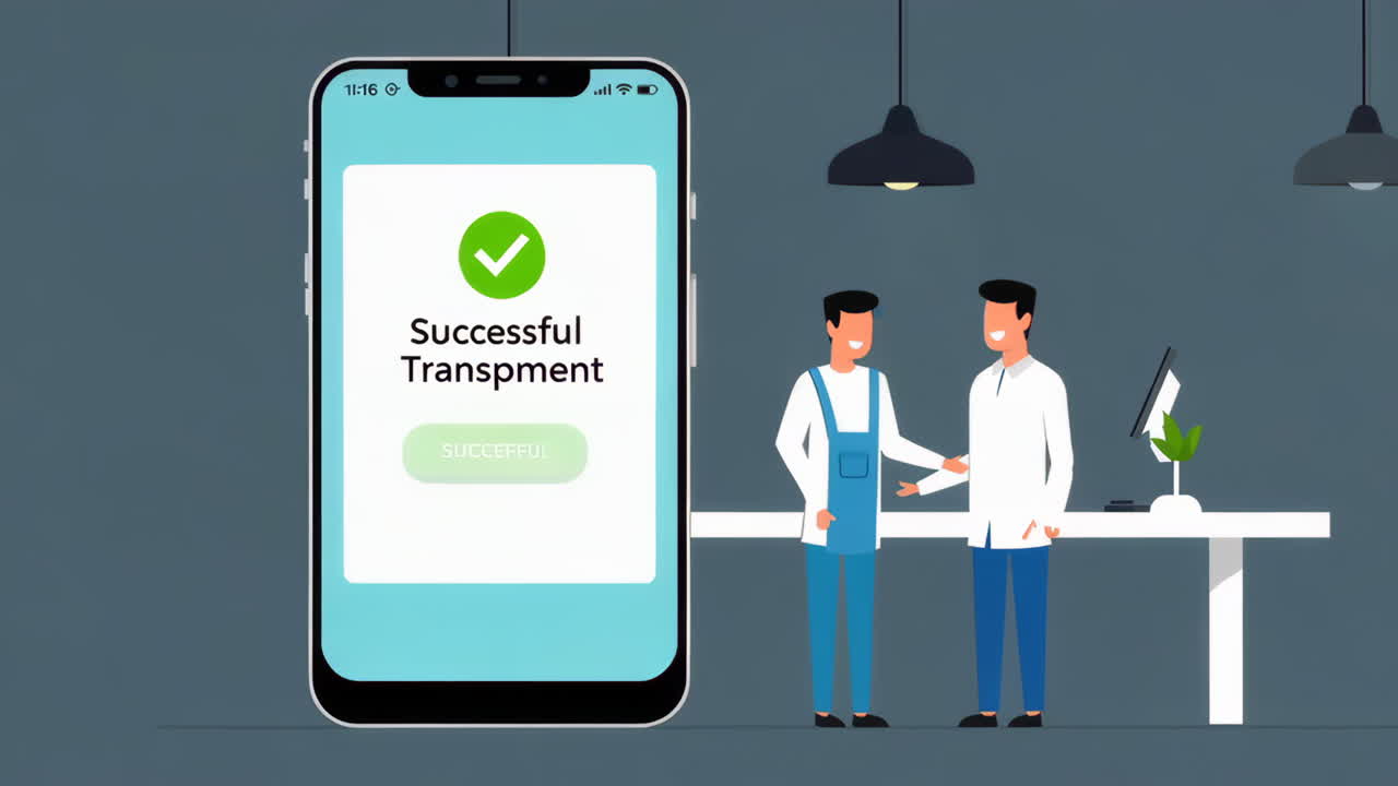 Mobile App Transaction Success Confirmation and Business Interaction ...