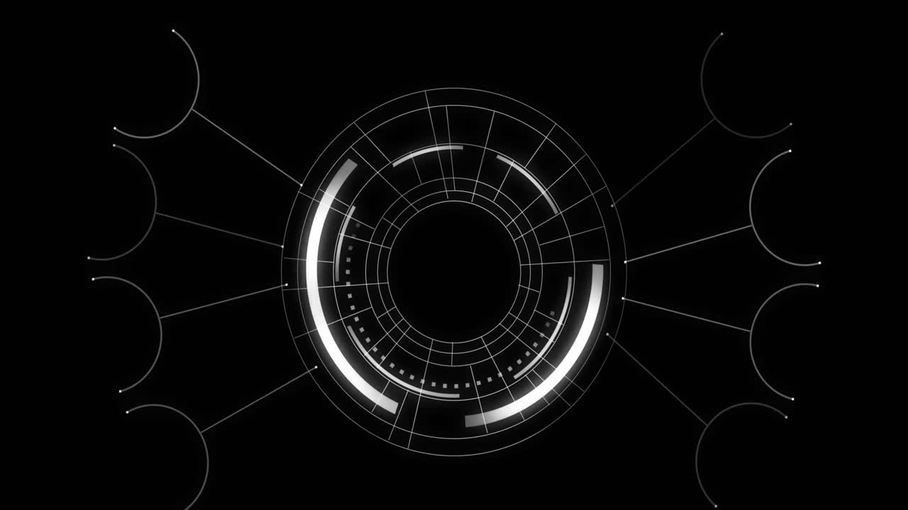 Animation of network of connections on dark background