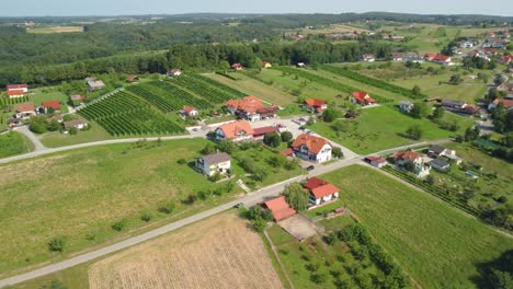 Luftlandschaft,-Wunderschöne-Grüne-Hügel-Mit-Weinbergen