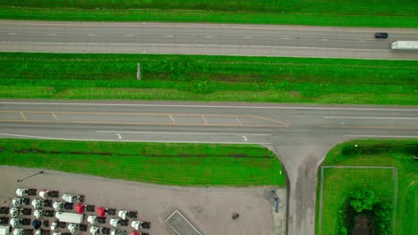 semi trucks driving on interstate highway in minnesota, truck driver recruitment concept.