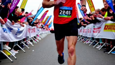 marathon runner at finish line