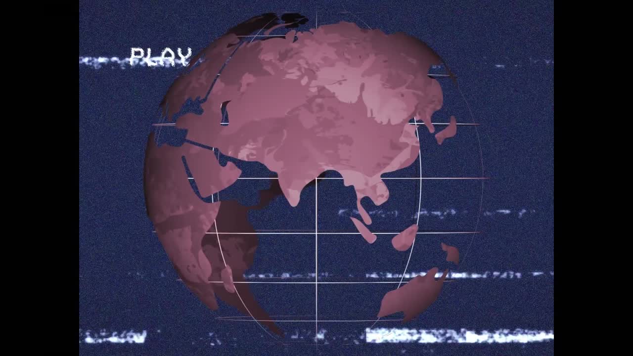 전지구 회전, 데이터 처리 및 오류와 함께 화면에서 플레이 디지털 인터페이스의 애니메이션