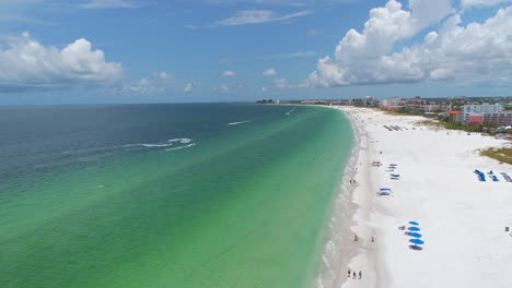 Aerial-drone-view-of-St-Petersburg-beach-on-a-beautiful-day