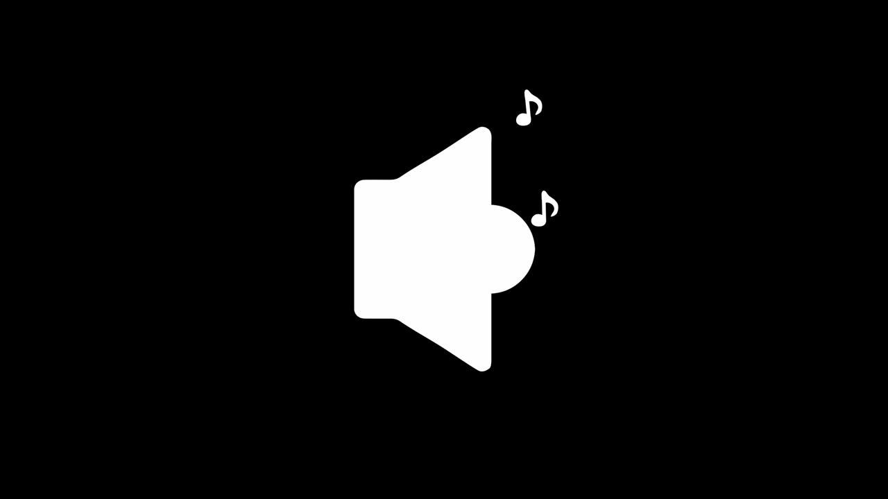 Sound speaker sign. Sound icon. Alpha channel, 4K