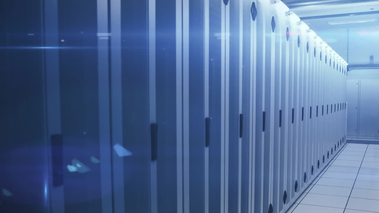 animación de moléculas y procesamiento de datos digitales a través de servidores informáticos