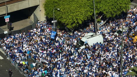 los angeles dodgers championship parade: huge crowd celebrates victory