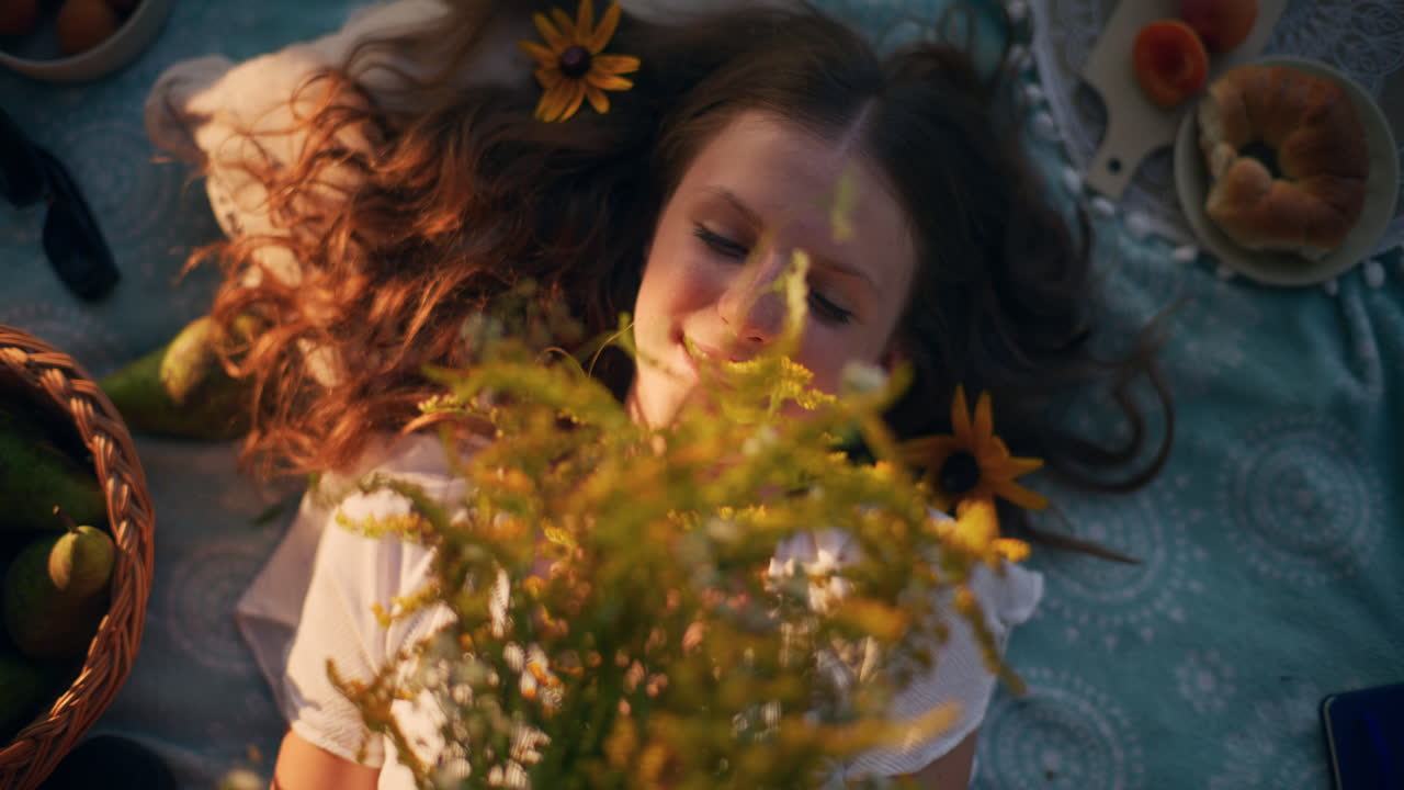 Young dreamer resting in nature’s embrace