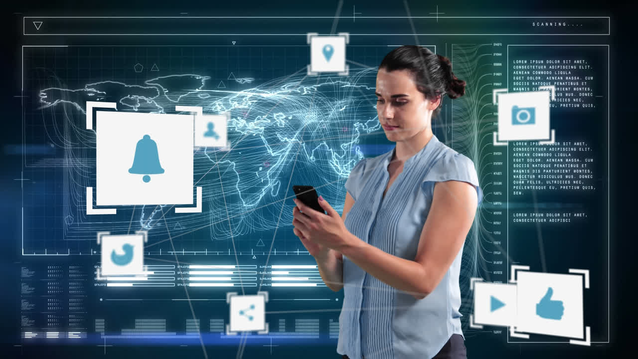 iconos 3d para aplicaciones con fondo de mapa del mundo