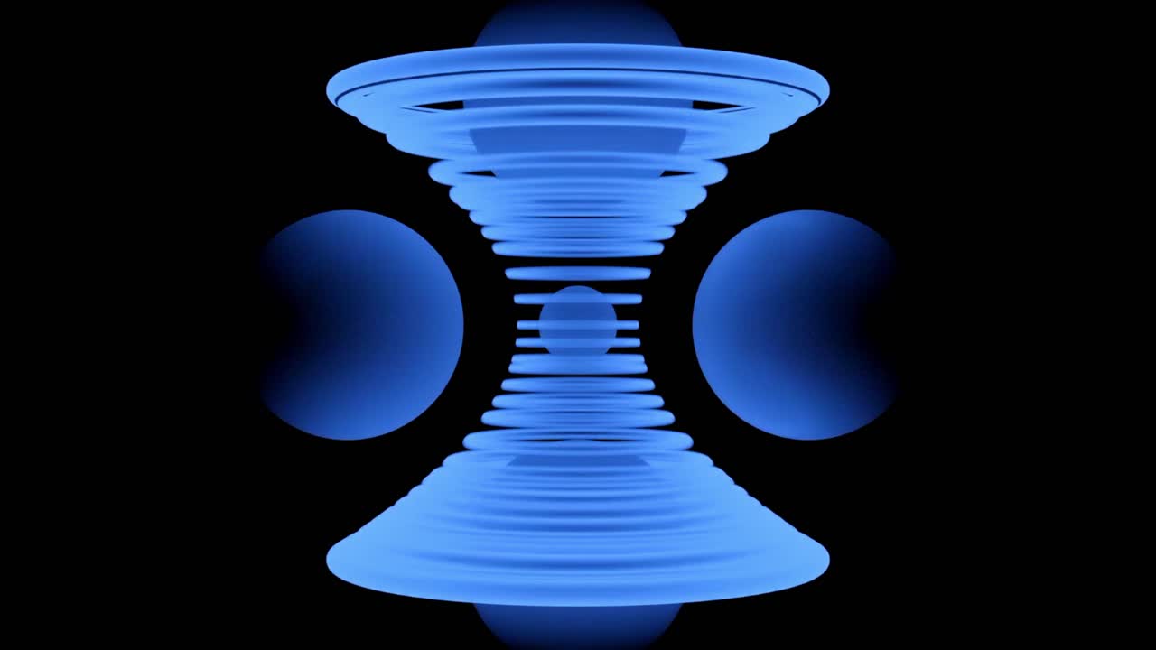 Abstract 3D Blue Geometric Shapes