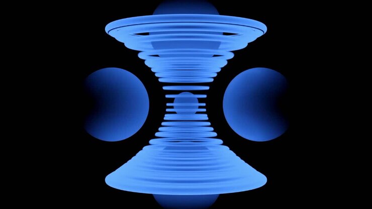 Abstract 3D Blue Geometric Shapes