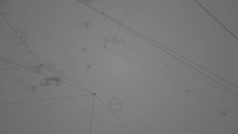 Animation-Des-Netzwerks-Von-Verbindungen-Und-Datenverarbeitung-Auf-Weißem-Hintergrund