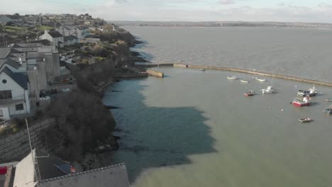 an airshot of a coastal village