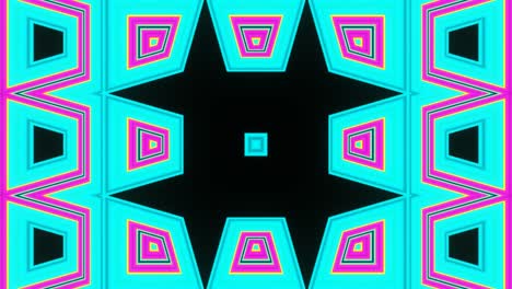 una abstracción brillante que pulsa sobre un fondo negro de formas abstractas.