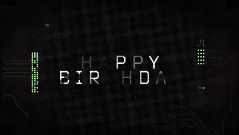 elegante placa de circuito desea feliz cumpleaños