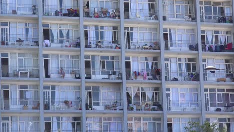 close of downtown apartment complex and balconies in central cape town south africa