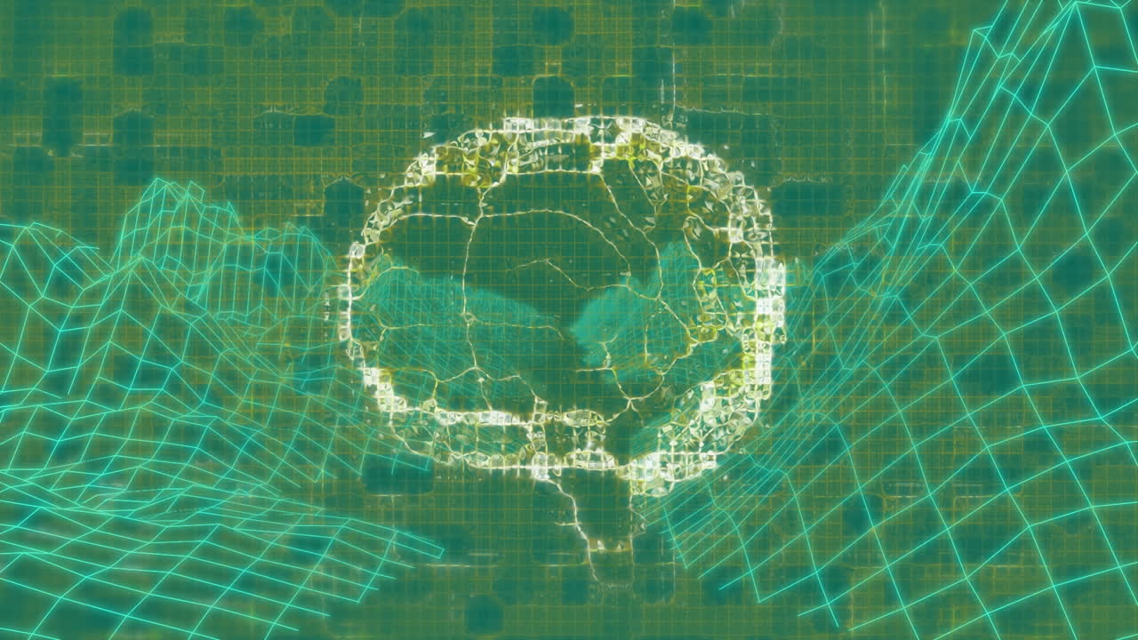 animación del cerebro humano con metaverso y fondo verde