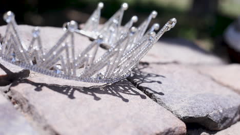 Silver-bridal-crown-for-the-bride's-wedding---high-angle