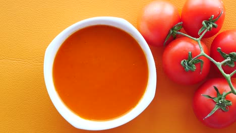 tomato soup and fresh tomatoes