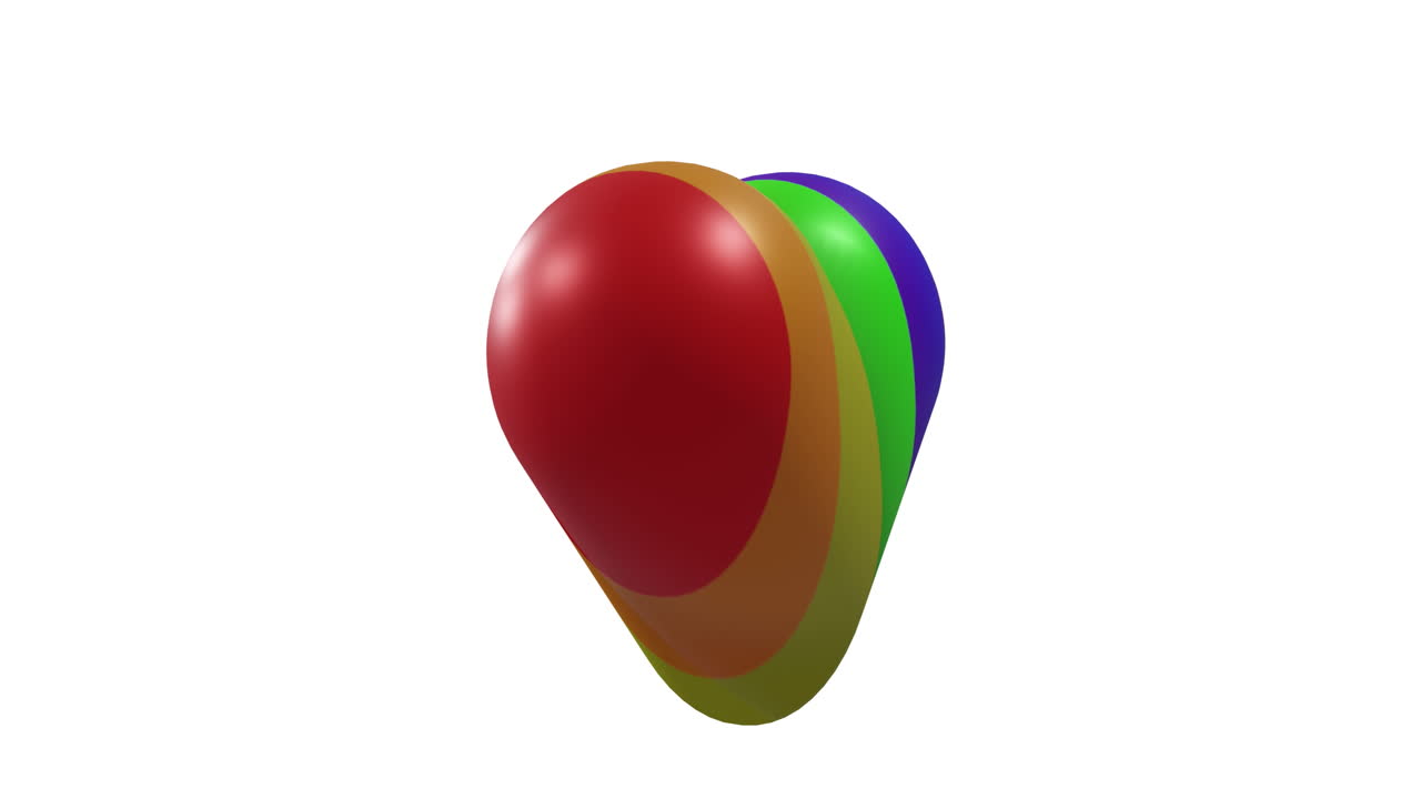 바탕에 움직이는 무지개 심장의 애니메이션