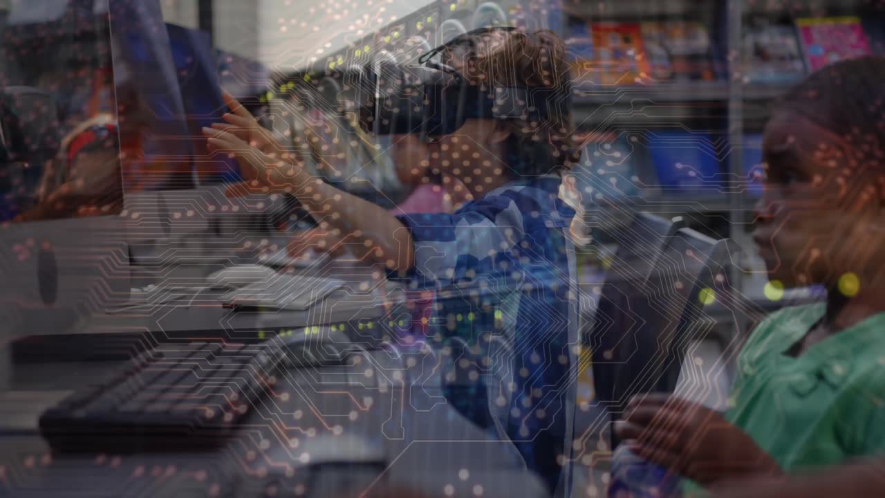animación del procesamiento de datos en diversos niños utilizando auriculares vr