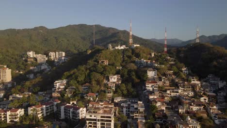 Hill-of-the-Cross-Viewpoint-in-Puerto-Vallarta,-Mexico-near-the-Sierra-Madre-Mountains