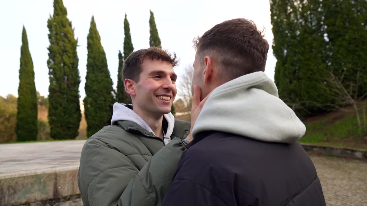 Affectionate couple in park