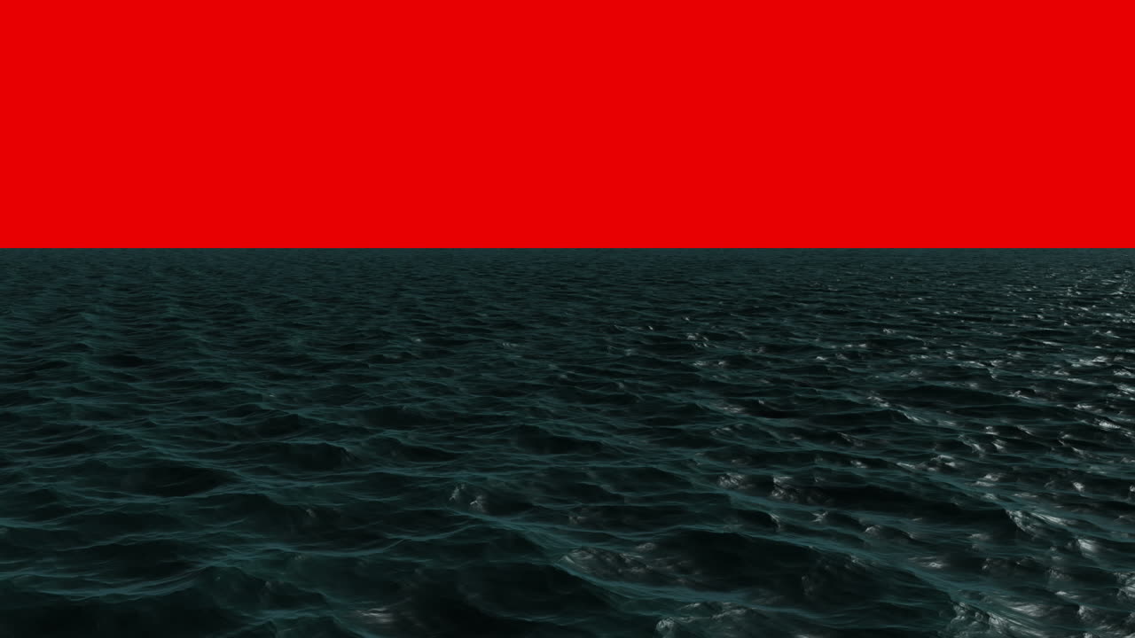 디지털로 생성된 파란 바다의 움직임