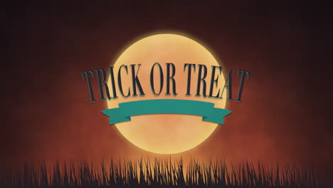 Trick-Or-Treat-With-Big-Moon-And-Grass-In-Field