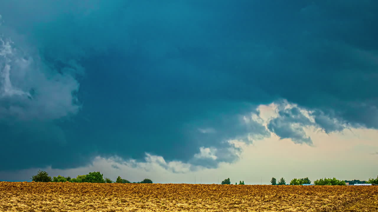 Timelapse of Clouds Developing Over the Beautiful Landscape of Latvia's Farmland