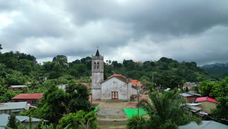 flying towards a church in trindade,são tome e principe,africa