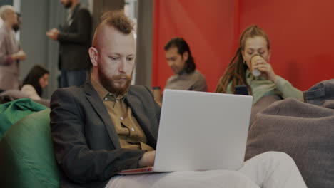 business people working in a modern office space