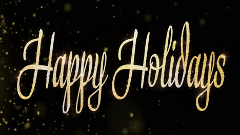 happy holidays greeting with gold glitter