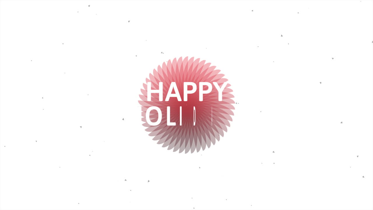 Joyful holiday greeting vibrant red circle with Happy Holidays text in simple design