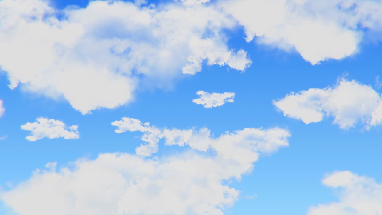 푸른 하늘 구름과 태양 루프 애니메이션 배경 녹색 화면 알파