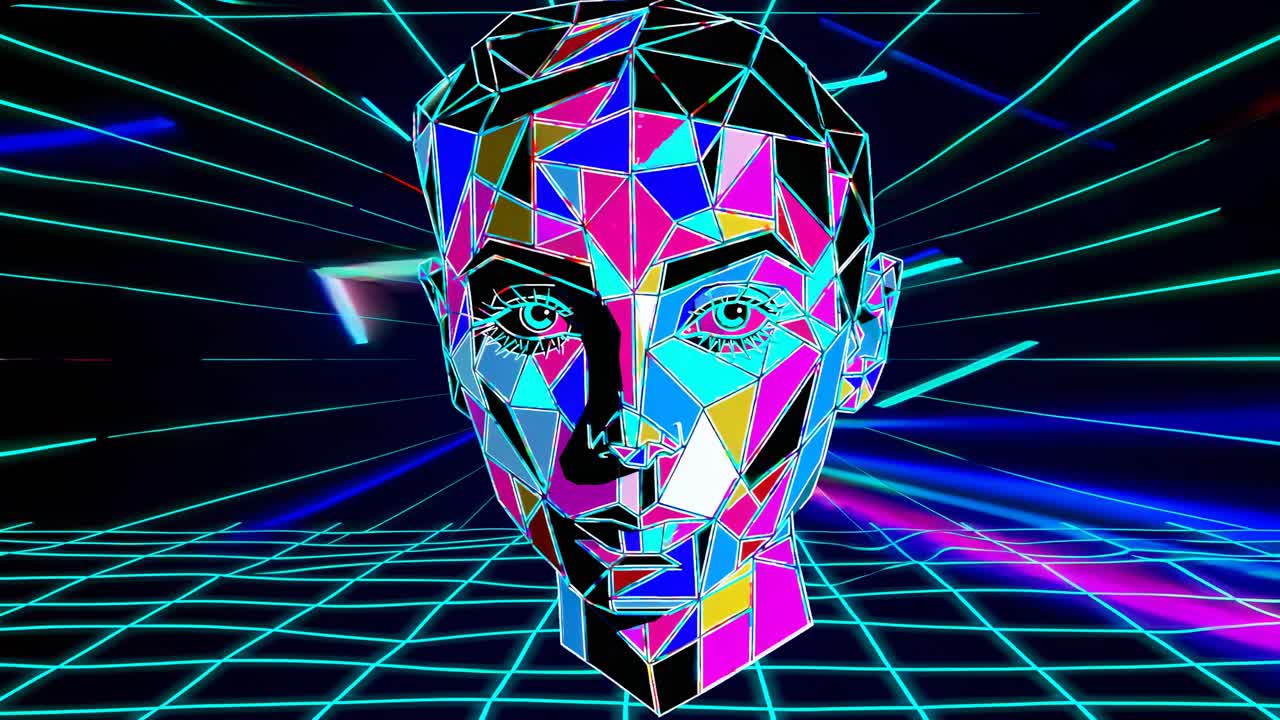 cara geométrica retro