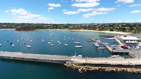 approaching marina with stunning drone shots