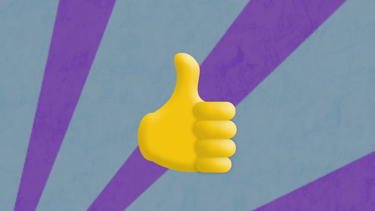 animación del emoji "okay" sobre un fondo a rayas