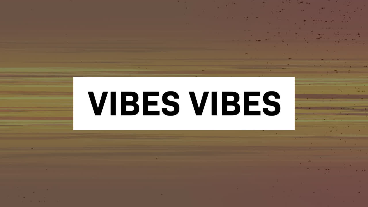 animación de vibraciones texto en letras negras sobre rayas en movimiento