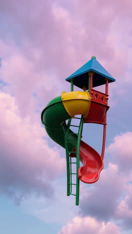 colorful floating playground in the sky