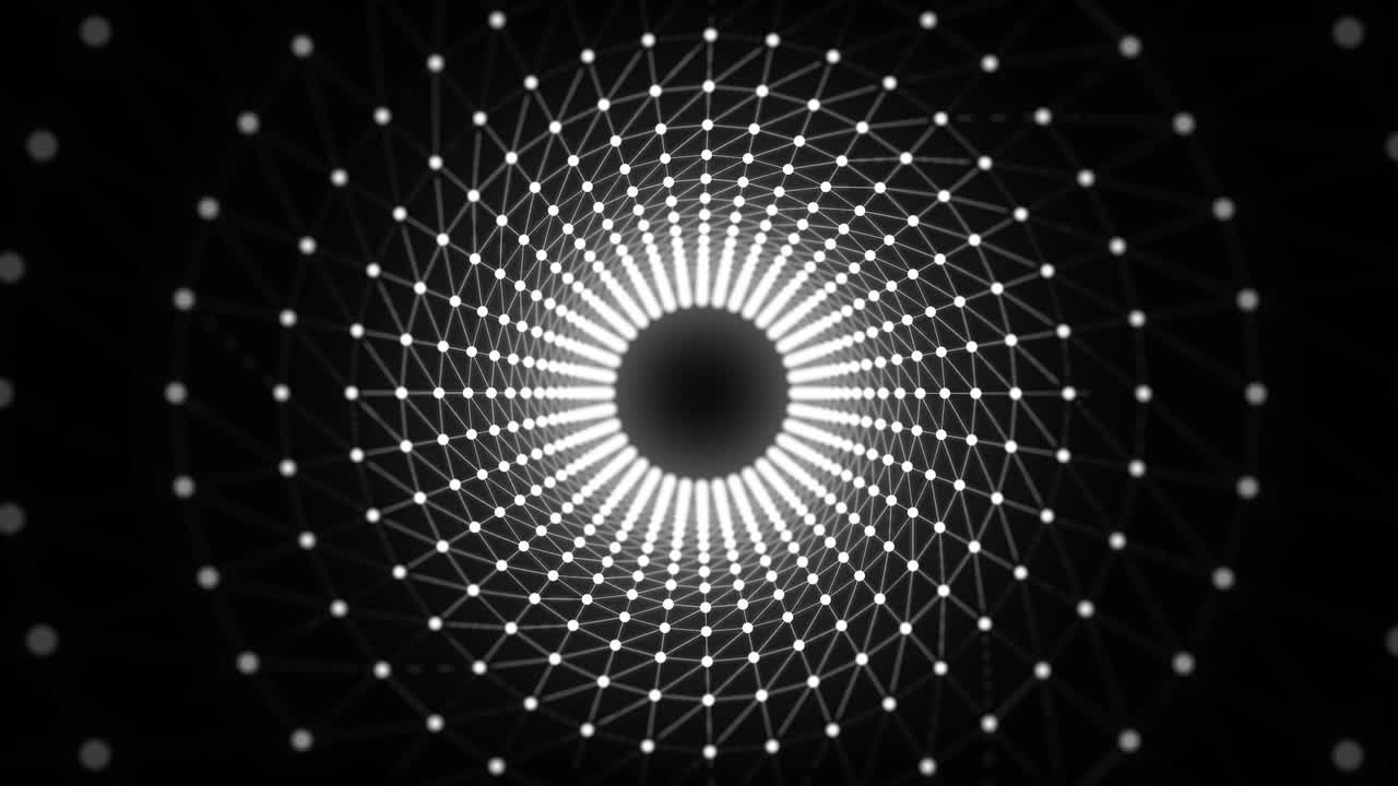 абстрактные круговые точки туннель движения фона 4k