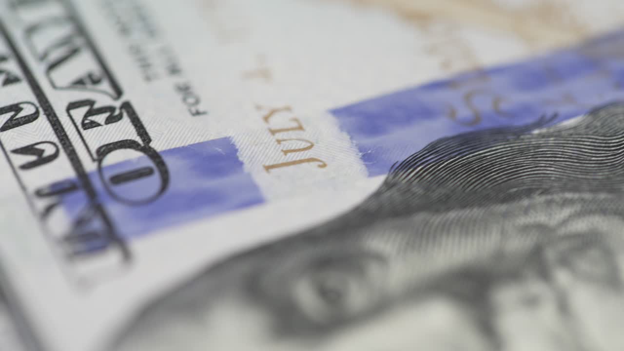 los billetes de 100 dólares. movimiento suave de la cámara