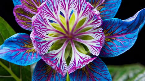 close-up of a flower bud and a vibrant flower