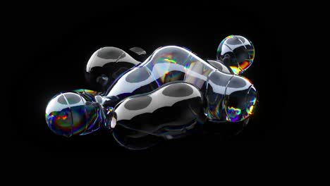 forma tridimensional abstractamente iridescente