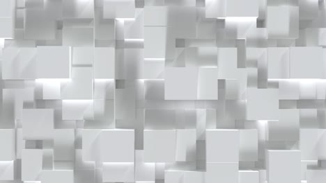 bloque de cubo blanco abstracto en una superficie de nivel aleatorio. concepto de minimalismo. representación de ilustración 3d. video de imágenes gráficas de movimiento 4k. bucle sin costuras