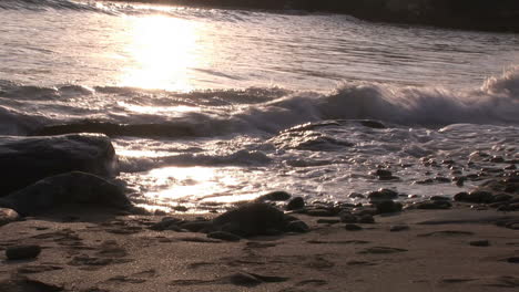 waves hitting the shore