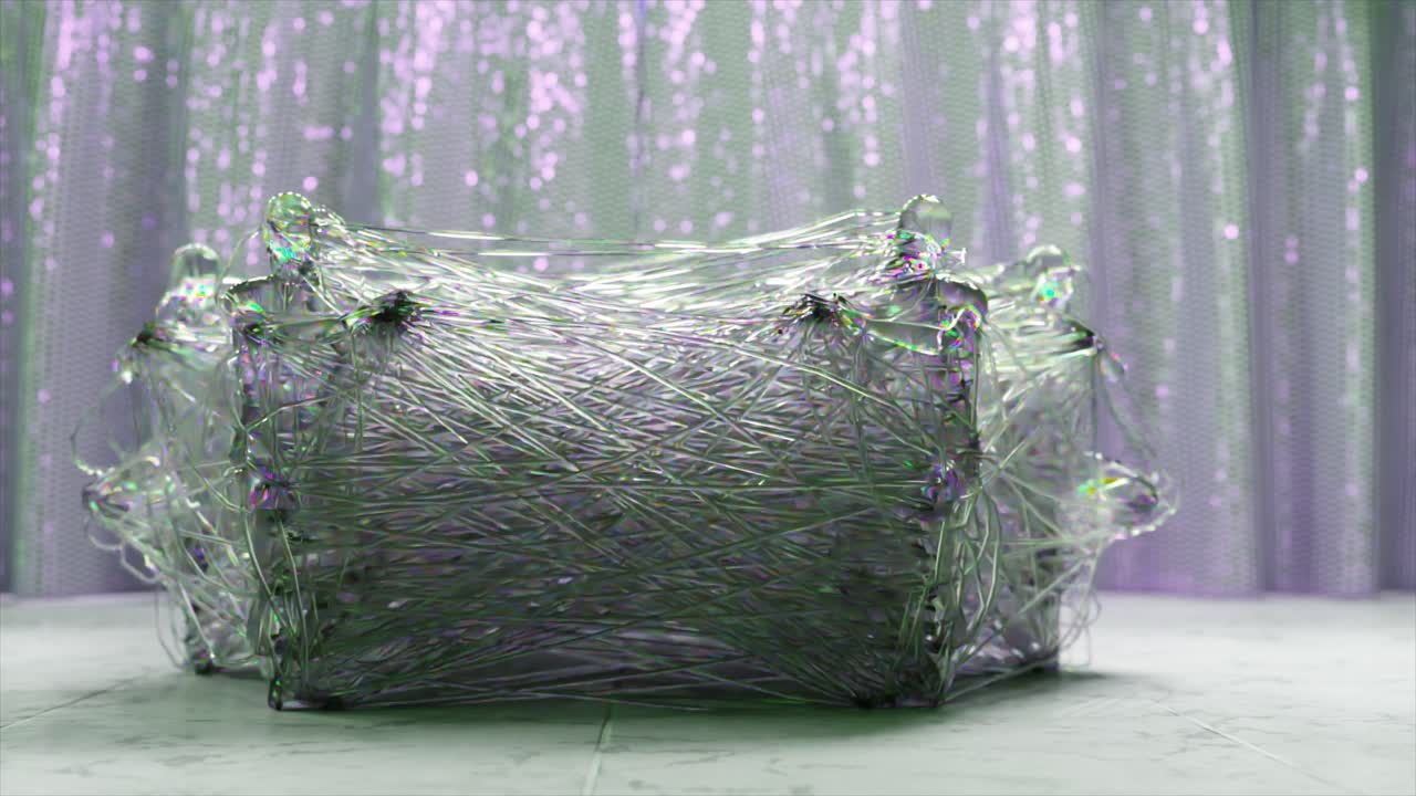 추상적인 기하학적 구조와 유리색 선