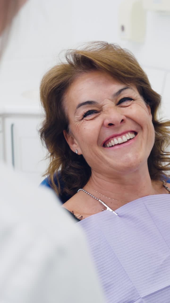 Woman in dentist chair