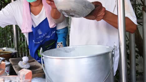 street food preparation in thailand