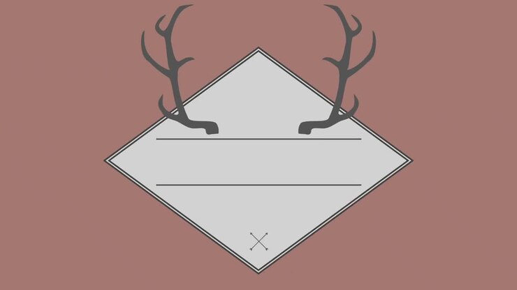 Vector of antler in square